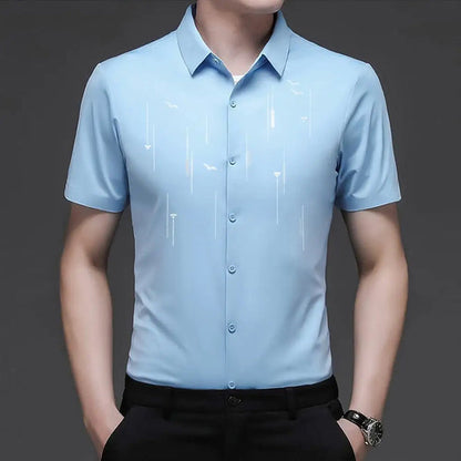 CAMISA BUSINESS DE SEDA HIELO PARA HOMBRE