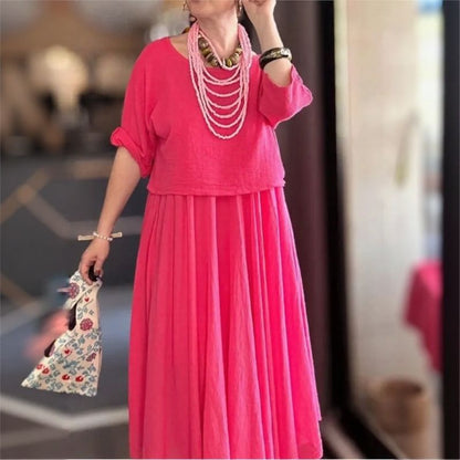 Cotton Linen Set with Layered Style / Two Pieces, Charm that Transcends Borders!