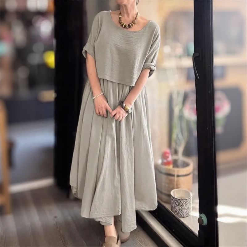 Cotton Linen Set with Layered Style / Two Pieces, Charm that Transcends Borders!