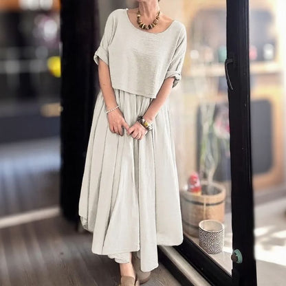 Cotton Linen Set with Layered Style / Two Pieces, Charm that Transcends Borders!