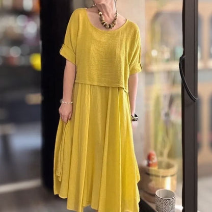 Cotton Linen Set with Layered Style / Two Pieces, Charm that Transcends Borders!