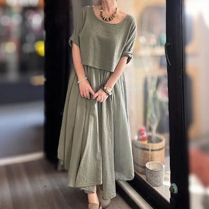 Cotton Linen Set with Layered Style / Two Pieces, Charm that Transcends Borders!