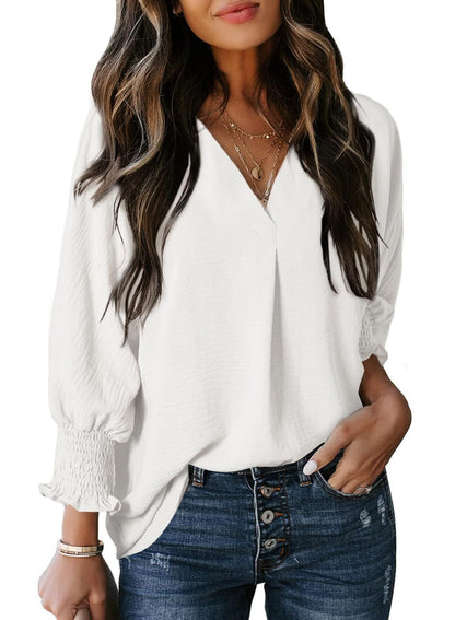 Women's Casual 3/4 Sleeve V Neck-Basic Tops (Buy 2 Free Shipping)