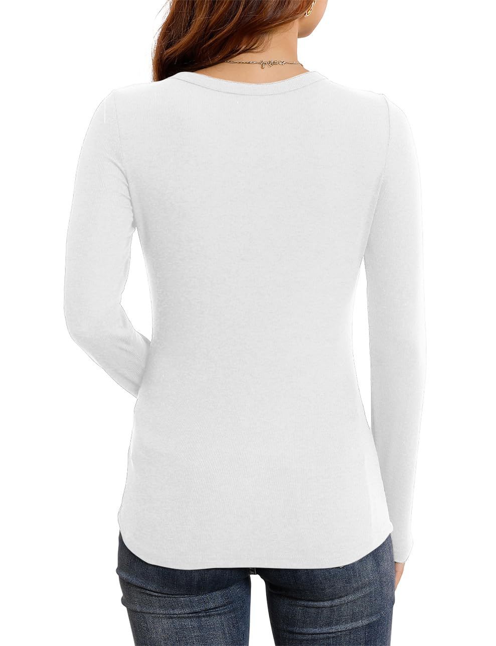 🔥Women's Long Sleeve Stretch Slim Round Neck Ribbed Basic Shirts (BUY 3 FREE SHIPPING)🔥