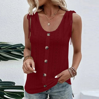 🔥plus size solid color U-neck back heart T-shirt