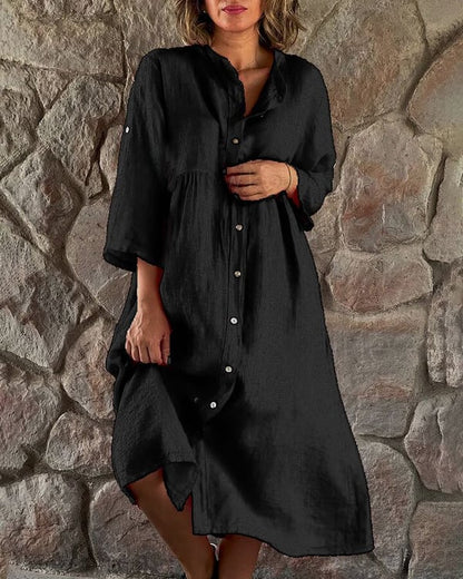 🔥LAST DAY 70% OFF🔥 Cotton And Linen Loose Shirt Dress（🔥Buy 2 Free Shipping🔥）