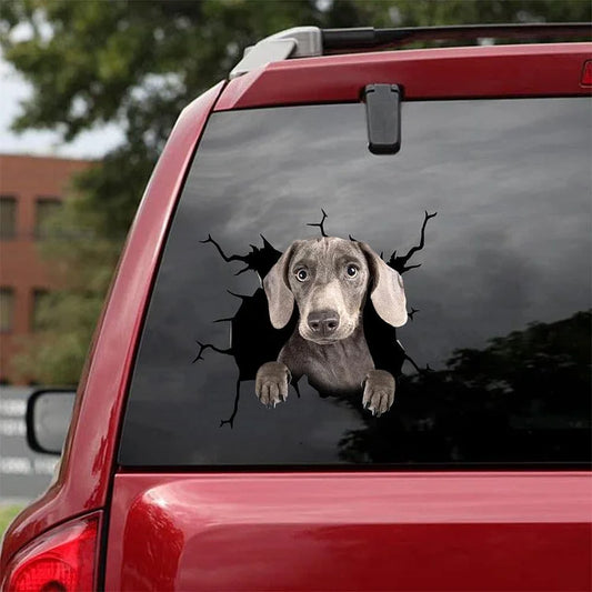 Dachshund Crack Car Sticker, Toilet Sticker, Fridge Sticker (45)