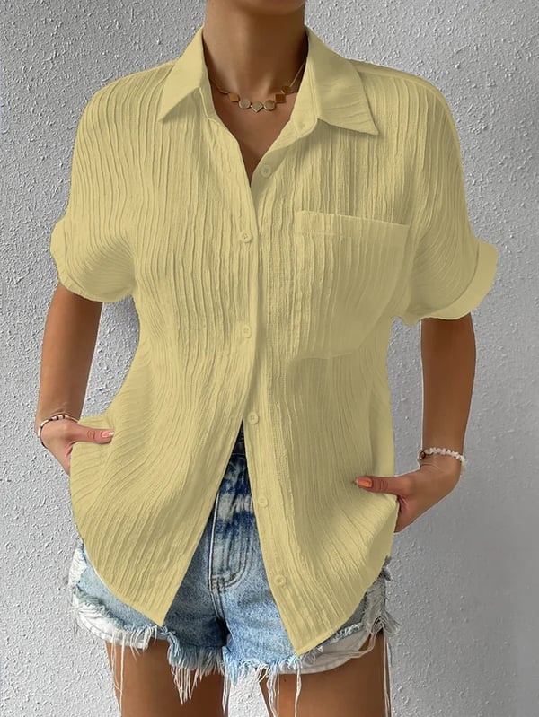 🔥Shirt Collar Casual Buttoned Loose Blouse