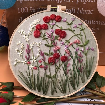 🔥 49% OFF - Perfect Gift - Embroidery Hoop Flower Kit for Beginner