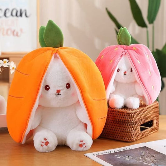 🔥VENTE CHAUDE 2023 - 49 % DE RÉDUCTION🔥Lapin Fraise Transformé en Petit Lapin Fruit Poupée en Peluche