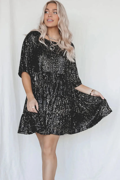 Last Day 75%-✨Sequin Baby Doll Dress