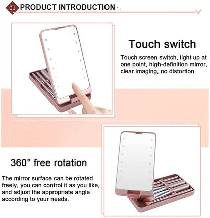 💖Year-end Promotion 70% OFF💖Travel Makeup Brush Set with LED light