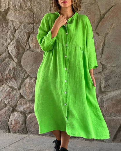 🔥LAST DAY 70% OFF🔥 Cotton And Linen Loose Shirt Dress（🔥Buy 2 Free Shipping🔥）