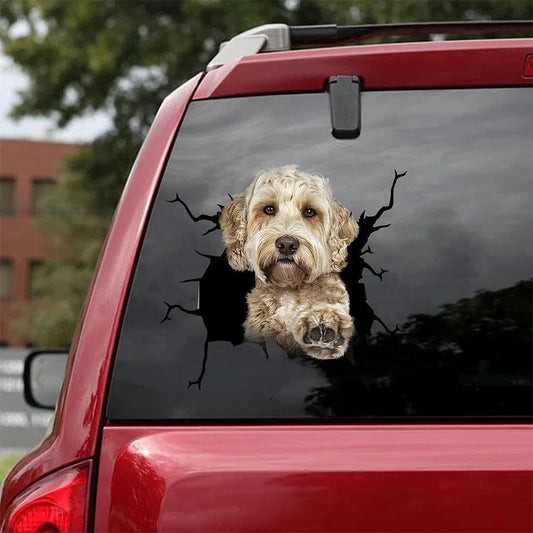 AUTOCOLLANT DE VOITURE FISSURE LABRADOODLE 8