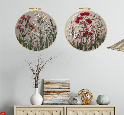 🔥 49% OFF - Perfect Gift - Embroidery Hoop Flower Kit for Beginner