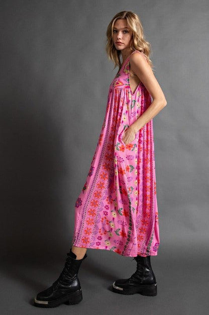 🔥Hot Sale - 70% OFF🎁Vintage floral print loose sleeveless jumpsuit