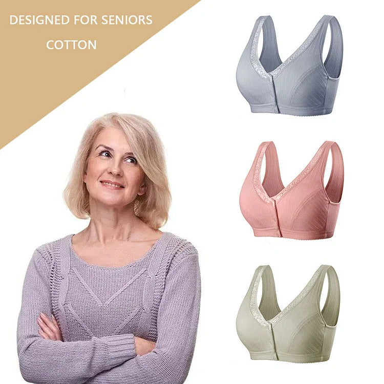 BUY 1 GET 2 FREE(Please add 3 pcs to cart)-Pure Cotton Non-steel Ring Breathable Comfortable Bra