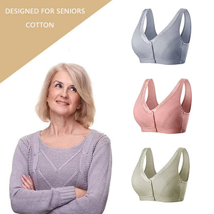 BUY 1 GET 2 FREE(Please add 3 pcs to cart)-Pure Cotton Non-steel Ring Breathable Comfortable Bra