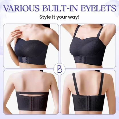 BreezyPush - Breathable Non-Slip Strapless Front Buckle Push-Up Bra