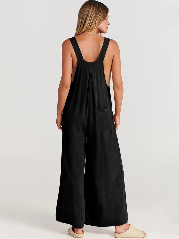 Last Day 70% OFF🔥Women's Sleeveless Wide Leg Jumpsuit with Pockets