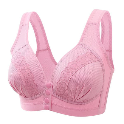 BUY 1 GET 2 FREE(Please add 3 pcs to cart)-2024 Front Button Breathable Skin-Friendly Cotton Bra