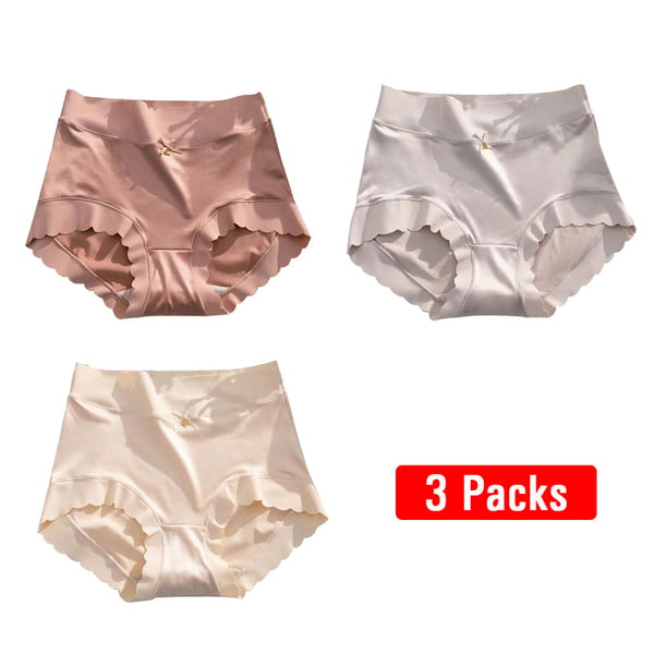 Payez 1, obtenez 2 (3 paquets) de culottes absorbant l'humidité en soie glacée antibactérienne en satin de qualité supérieure