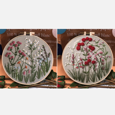 🔥 49% OFF - Perfect Gift - Embroidery Hoop Flower Kit for Beginner