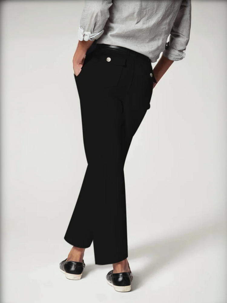 Tummy Control Twill Cropped Wide Leg Pant(Buy 2 Free Shipping)