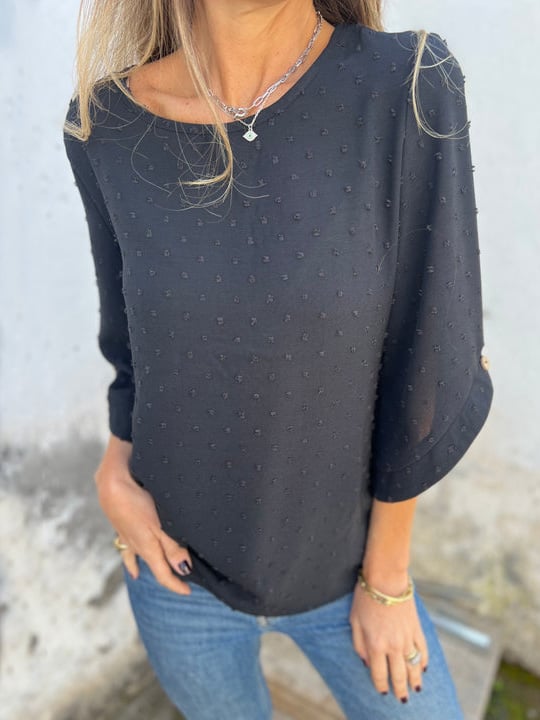 🔥 Round Neck Embroidered Large Cuffs Casual Shirt