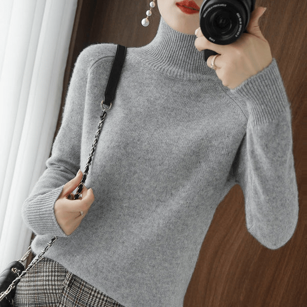 Women's Solid Turtleneck Knit Sweater(Buy 2 Free Shipping)