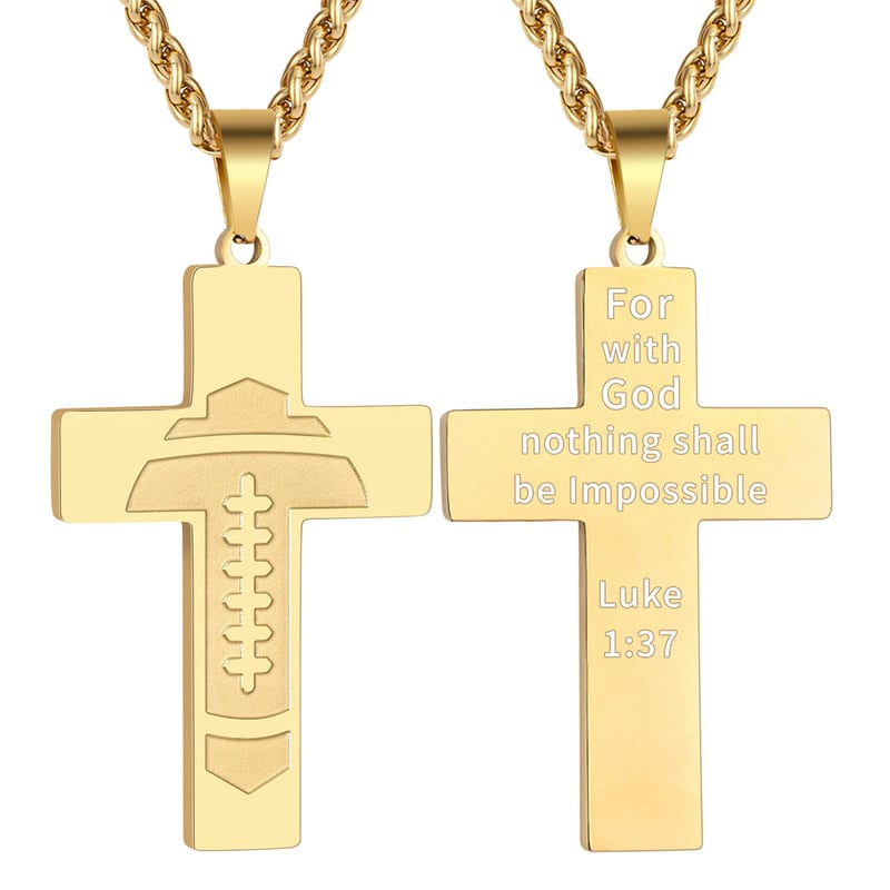 🔥LAST DAY 49% OFF - American Football Cross Bible Pendant