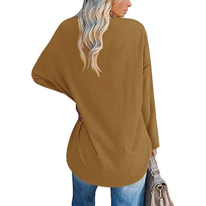 💋Women's loose long sleeve fashion V-neck knit top (Buy 2 Free Shipping)