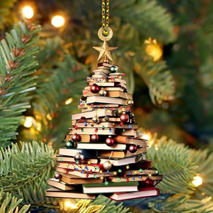 🎅📚Christmas Book Tree Ornament - Book Lover Christmas Ornament