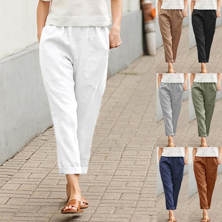 Linen-cotton women's large size loose pants (Buy 3 Free Shipping)