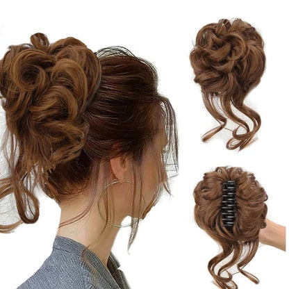 Morceau de cheveux chignon bouclé 