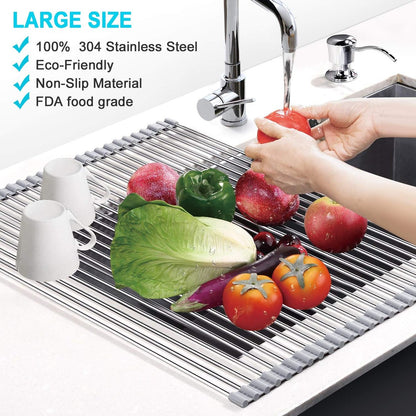 (🔥HOT SALE NOW 49% OFF) - Portable Stainless Steel Rolling Rack (BUY 2 GET FREE SHIPPING)