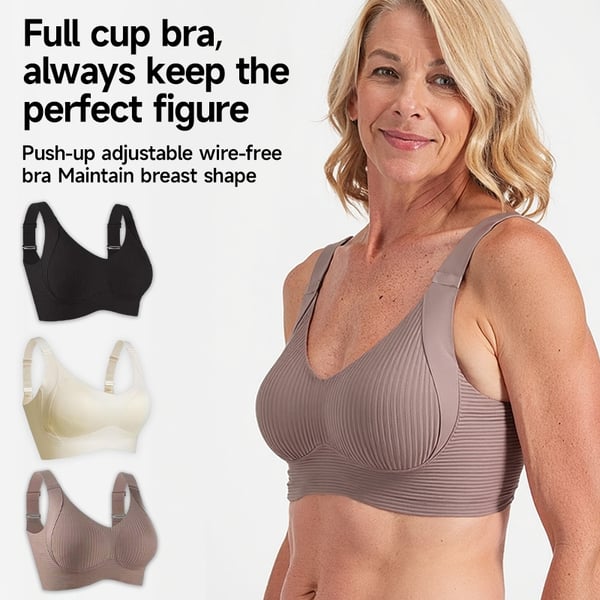 🔥Buy 1 Get 2 Free - Women's Ribbed Push Up Adjustable Wireless Bra