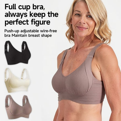 🔥Buy 1 Get 2 Free - Women's Ribbed Push Up Adjustable Wireless Bra