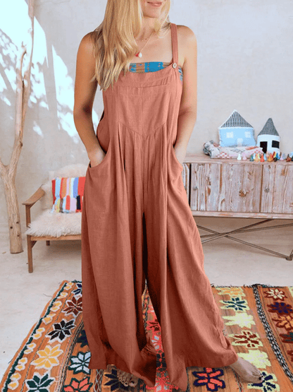 ✨Sleeveless Wide Leg Jumpsuit with Pockets