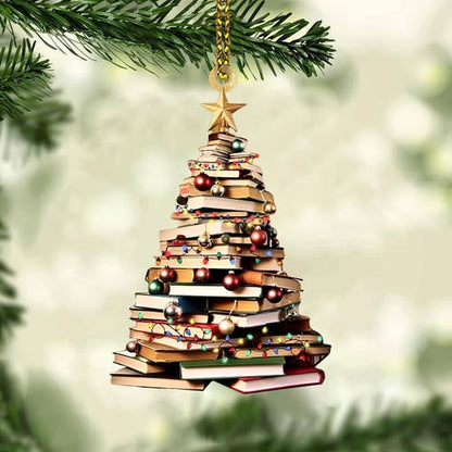 🎅📚Christmas Book Tree Ornament - Book Lover Christmas Ornament