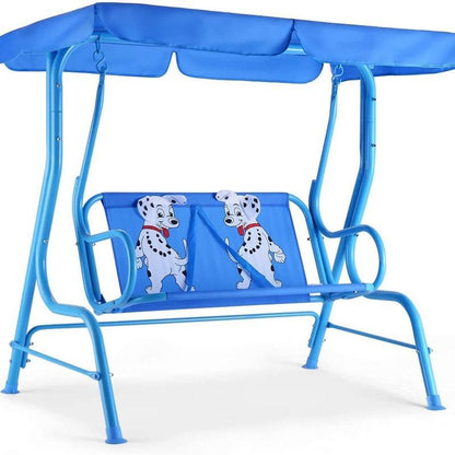 All-Weather kids Patio Swing, 2-Seater Porch Swing Lounge Chair Hammock w/Removable Canopy, Outdoor Swing Bench Christmas Festival Gift Black Friday Cyber Monday