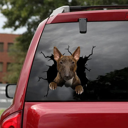 Bull Terrier Crack Car Sticker, Toilet Sticker, Fridge Sticker 18