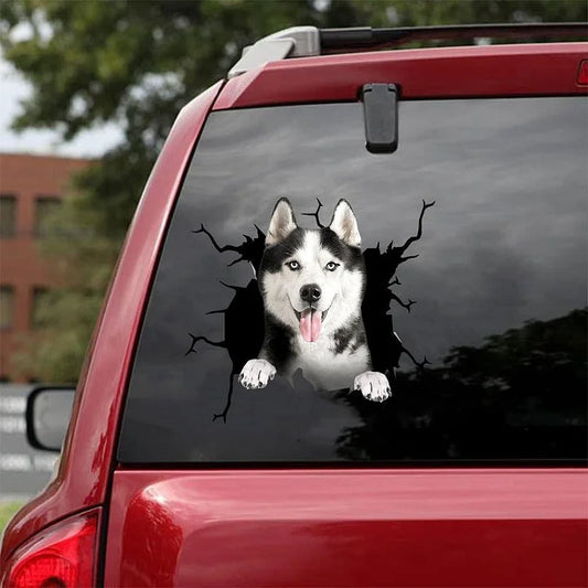 Etiqueta engomada del coche de la grieta del husky siberiano, etiqueta engomada del retrete, etiqueta engomada del refrigerador 7