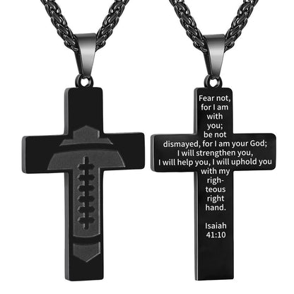 🔥LAST DAY 49% OFF - American Football Cross Bible Pendant