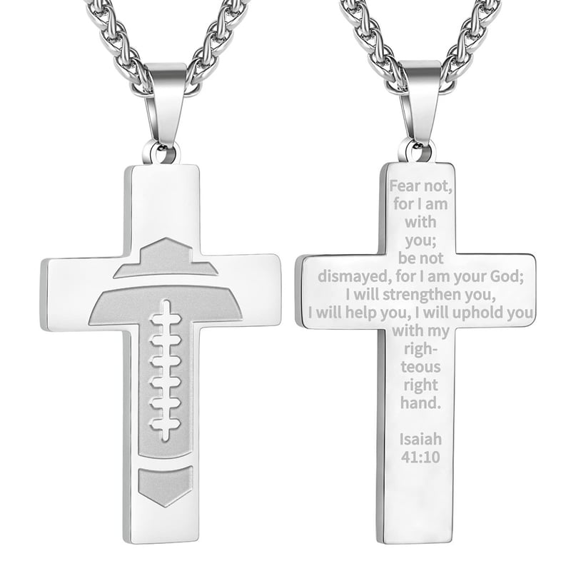 🔥LAST DAY 49% OFF - American Football Cross Bible Pendant