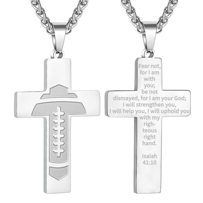 🔥LAST DAY 49% OFF - American Football Cross Bible Pendant