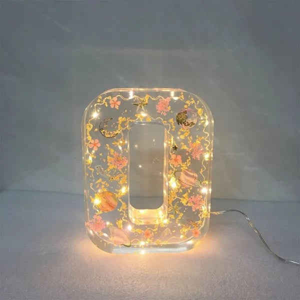 💌Spell your lover's name🌸Dried Floral Resin Letters Night Light💞