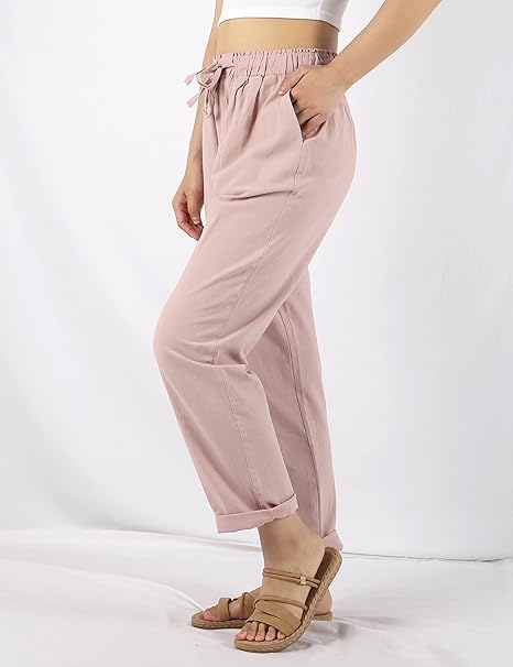 🔥Plus Size Solid Color Elastic Waist Loose Cropped Trousers