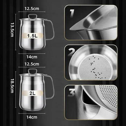 2-in-1 304 Stainless Steel Multifunctional Oil Strainer Pot 🔥BUY 2 FREE SHIPPING