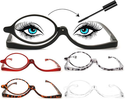 49% OFF🔥🎁Makeup Reading Glasses Round Magnifying Flip Down Cosmetic Readers